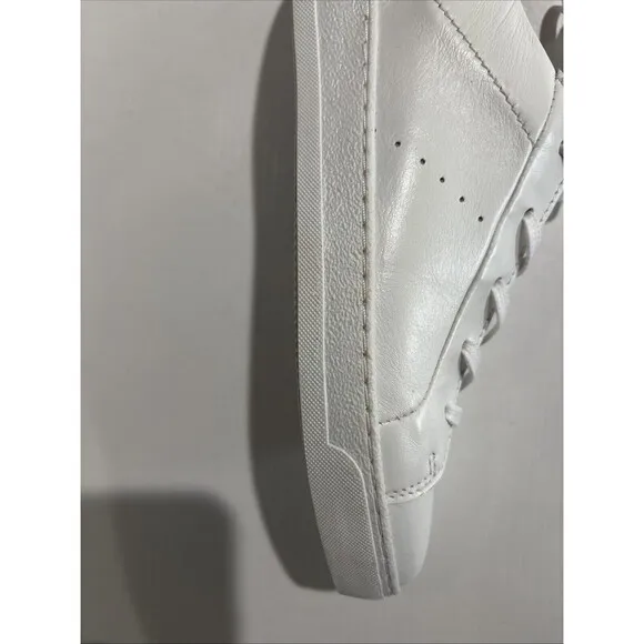 Bruno Magli Mens Lace Up Round Toe Low Top Sneakers White Leather Size 7