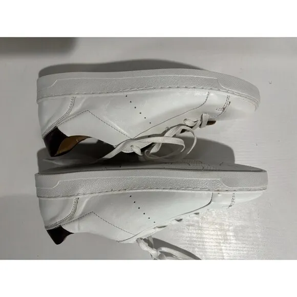 Bruno Magli Mens Lace Up Round Toe Low Top Sneakers White Leather Size 7