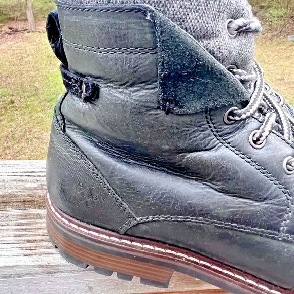 BUCKLE OUTPOST MAKERS BLACK LEATHER EVERET BOOTS SIZE 10.5