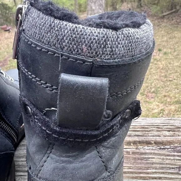 BUCKLE OUTPOST MAKERS BLACK LEATHER EVERET BOOTS SIZE 10.5