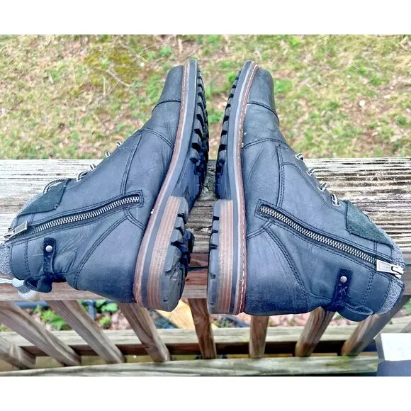 BUCKLE OUTPOST MAKERS BLACK LEATHER EVERET BOOTS SIZE 10.5