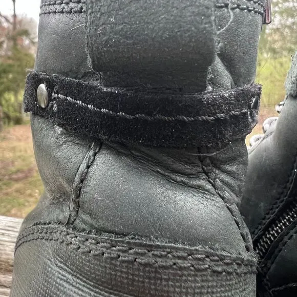 BUCKLE OUTPOST MAKERS BLACK LEATHER EVERET BOOTS SIZE 10.5