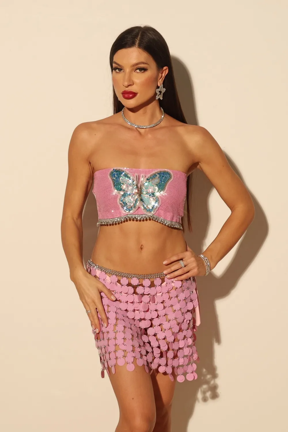 Butterfly Chainmail Top & Skirt Set