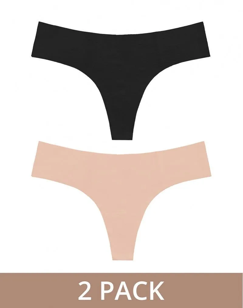 Bye Bra - Invisible Thong - String 2 pack - Nude En Zwart