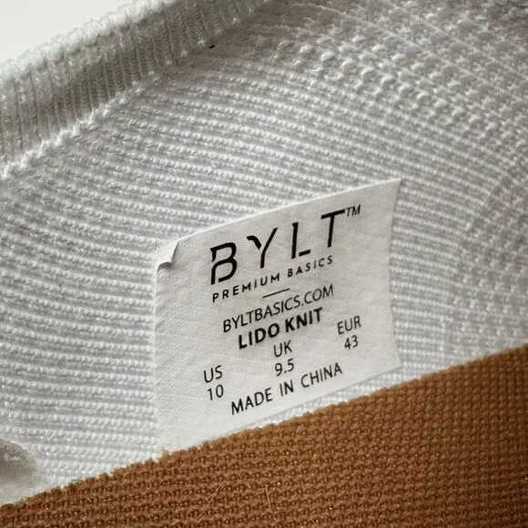 BYLT Shoes Mens Size 10 Lido Knit White Sneakers Casual Classic