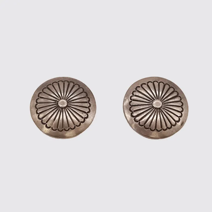 c.1980s Native American Sterling Clip on Earrings