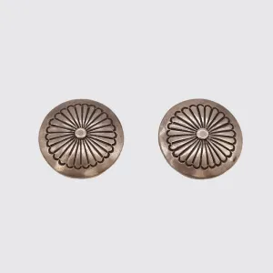 c.1980s Native American Sterling Clip on Earrings