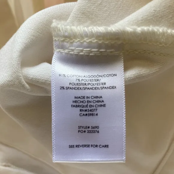 Cabi White Lido Crop White Women's Pants #5690 Size 2