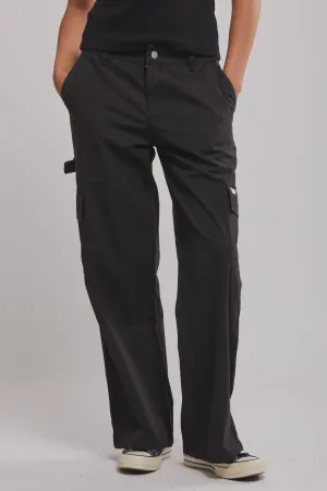 Cade Low Straight Canvas Cargo Pant - Blk