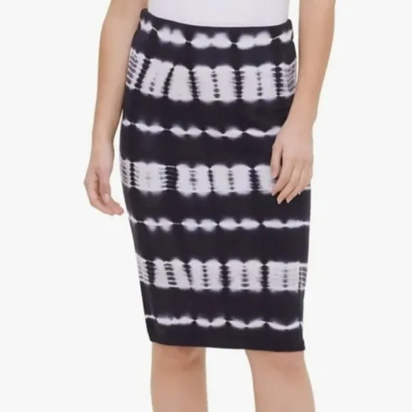 Calvin Klein tie dye pull on pencil skirt