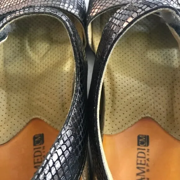 CALZAMEDI SPAIN Metallic Leather Orthopedic Comfort Sandals