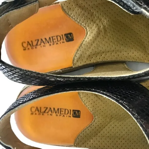 CALZAMEDI SPAIN Metallic Leather Orthopedic Comfort Sandals