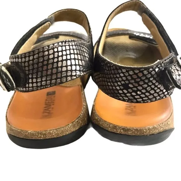 CALZAMEDI SPAIN Metallic Leather Orthopedic Comfort Sandals