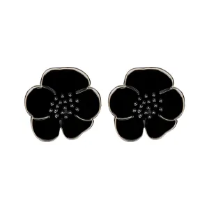 Camellia Black Earrings