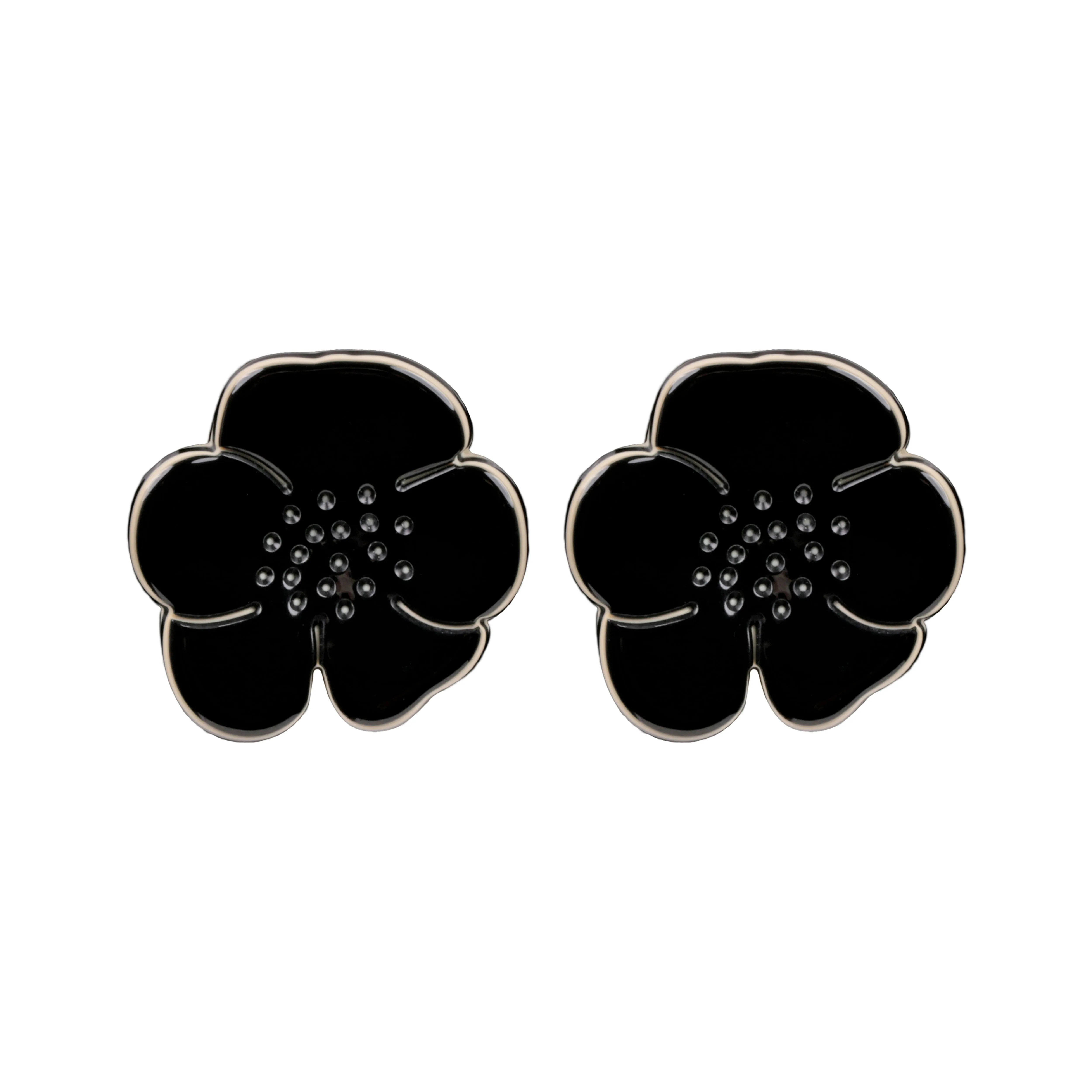 Camellia Black Earrings