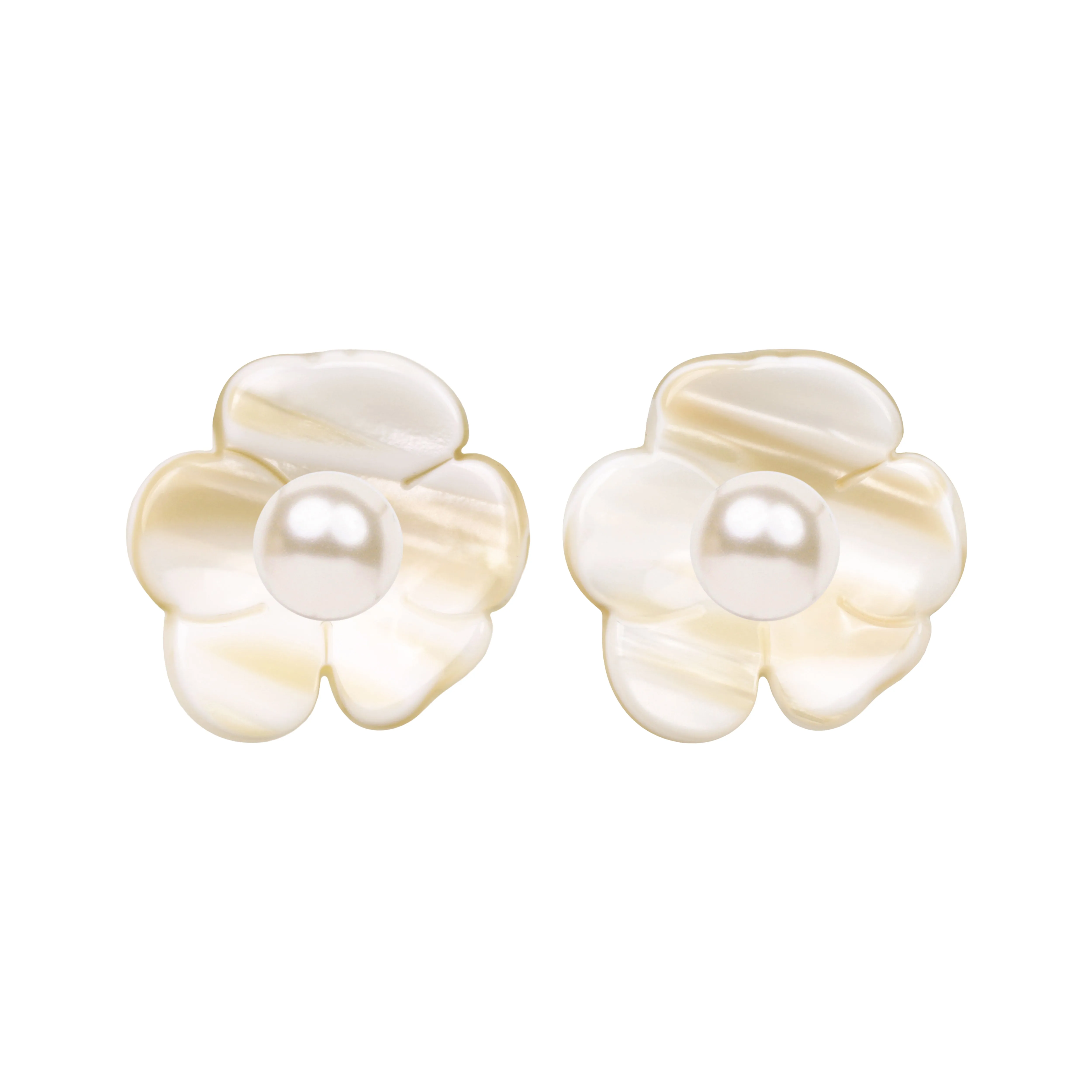 Camellia Pearl White Alba Earrings