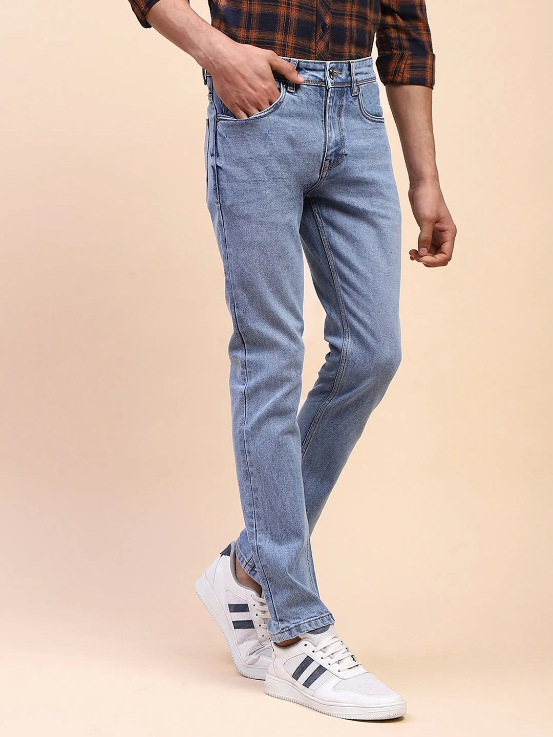 Camla Barcelona Light Fade Whiskered Blue Cotton Denim