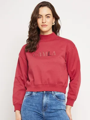 Camla Barcelona Logo Print Rust Red Sweatshirt