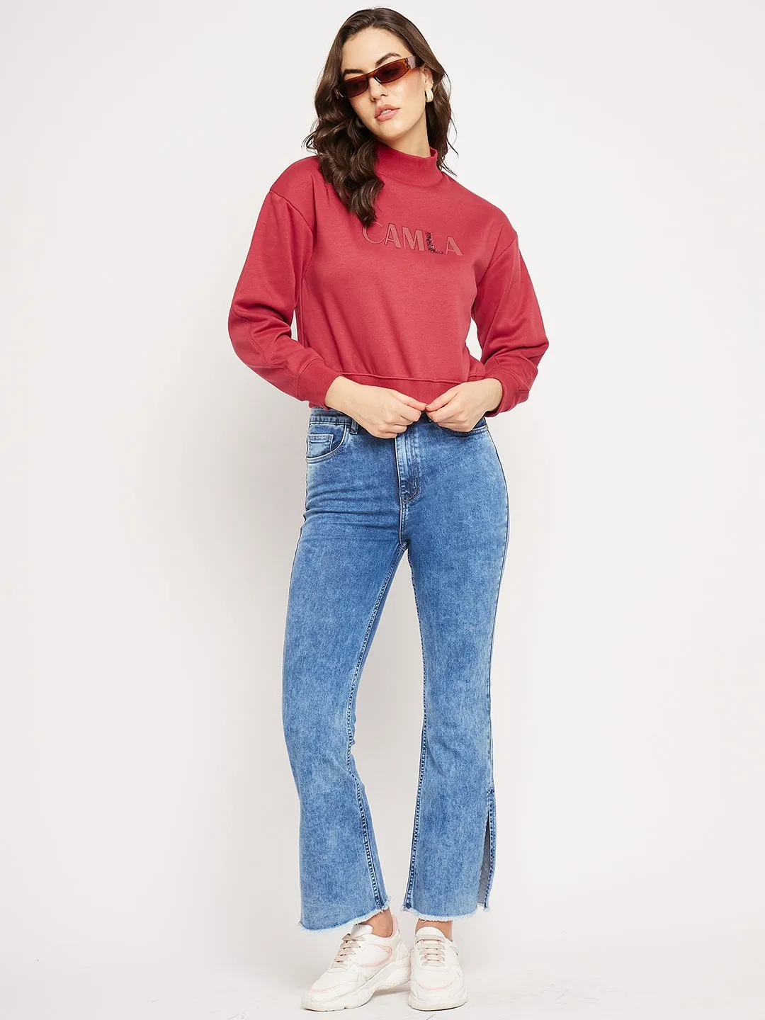 Camla Barcelona Logo Print Rust Red Sweatshirt