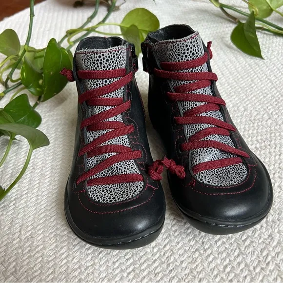 Camper Kids Peu Cami Leather Brown Ankle Boots