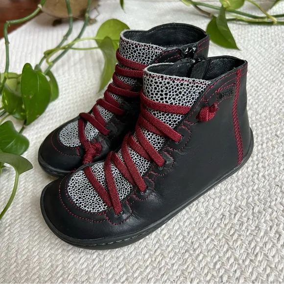 Camper Kids Peu Cami Leather Brown Ankle Boots