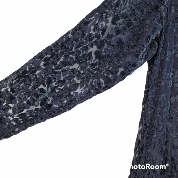 CARON JOY VELVET FLORAL LACE OVERLAY DRESS