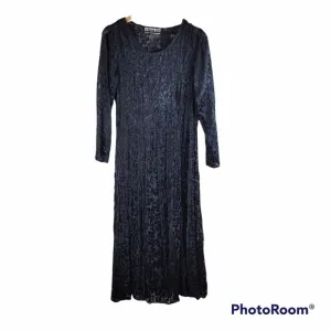 CARON JOY VELVET FLORAL LACE OVERLAY DRESS