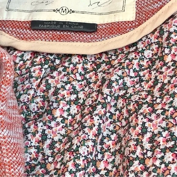 Cartonnier Anthropologie knit blazer pink space dye M
