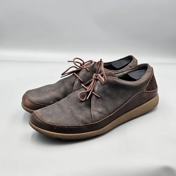 Chaco Mens Size 13 US EUC Montrose Java Brown Leather Lace Up Casual Low Oxfords
