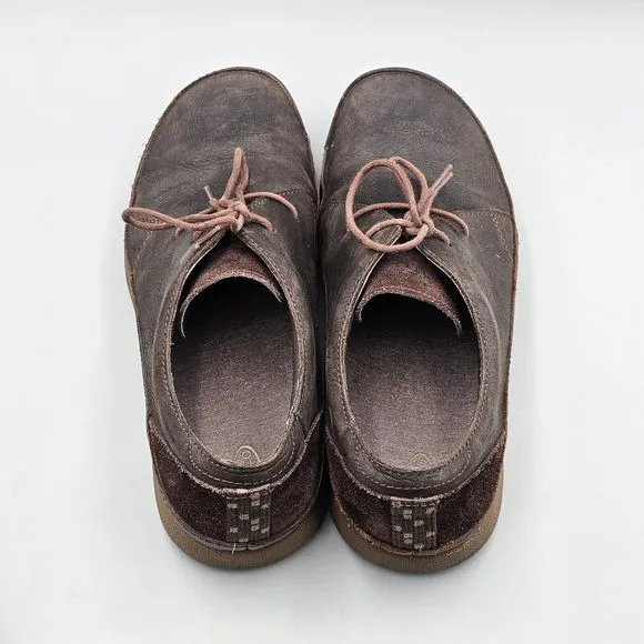 Chaco Mens Size 13 US EUC Montrose Java Brown Leather Lace Up Casual Low Oxfords