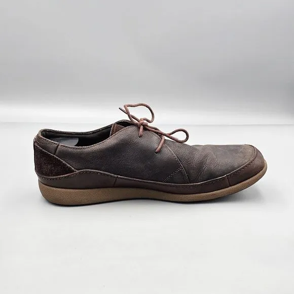 Chaco Mens Size 13 US EUC Montrose Java Brown Leather Lace Up Casual Low Oxfords