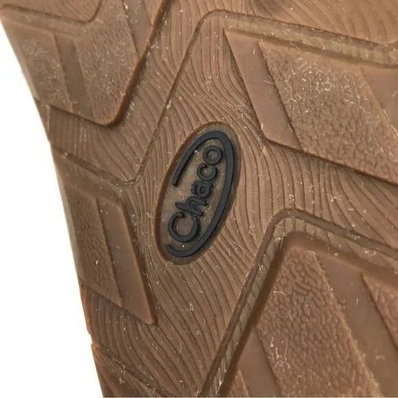 CHACO Wayfarer Gray Brown Mens Leather Buckle Sandals