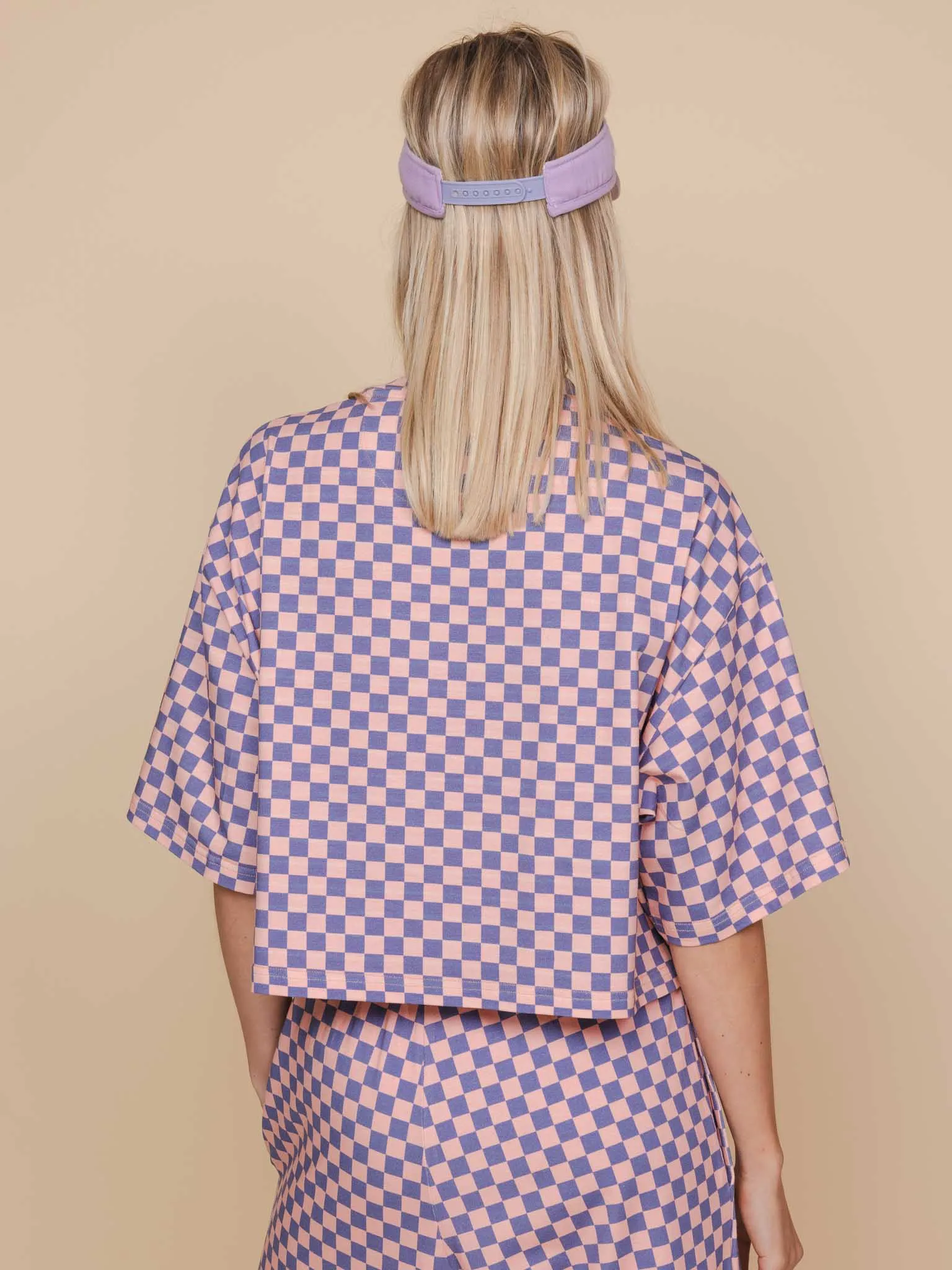 Check Cropped T-Shirt Dames