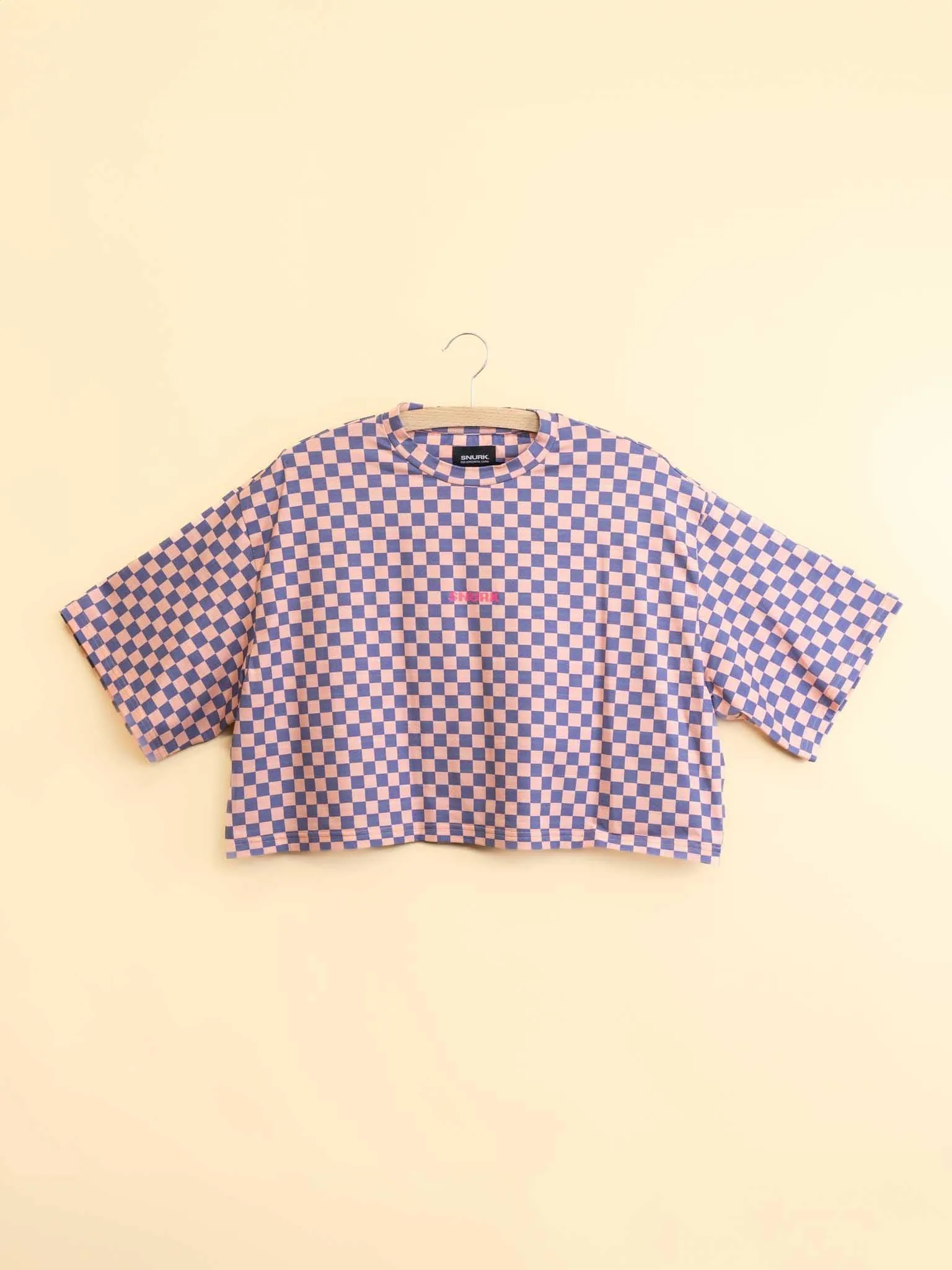 Check Cropped T-Shirt Dames