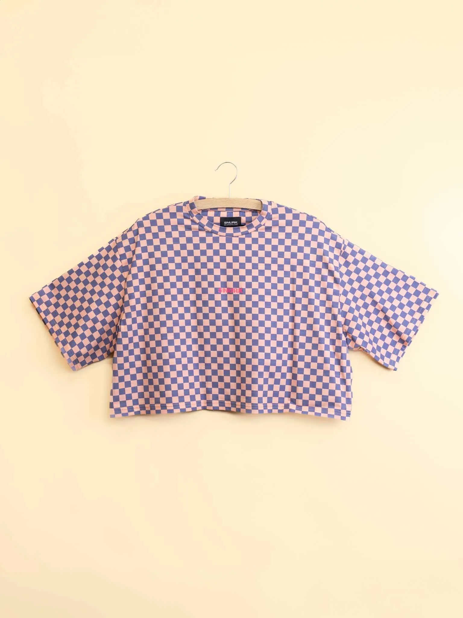 Check Cropped T-shirt en Wijde broek set Dames