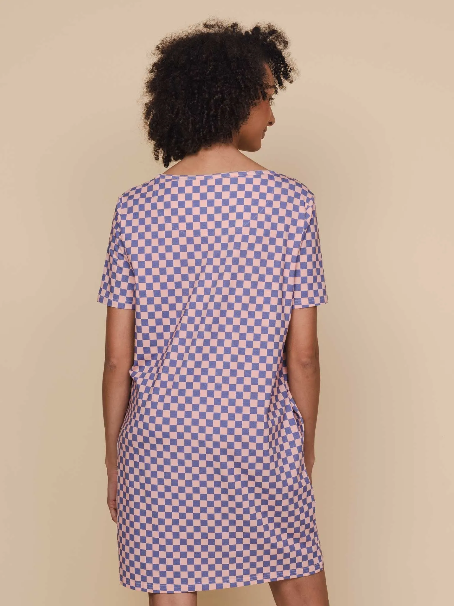 Check T-shirt Dress Dames