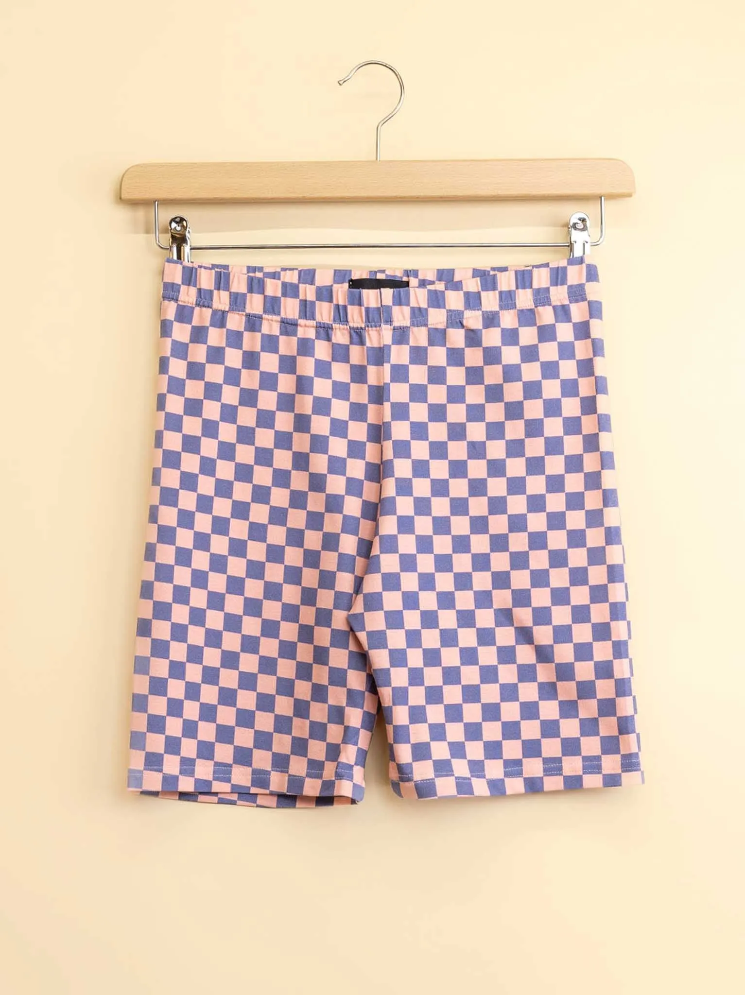 Check T-shirt en Bikershorts set Dames