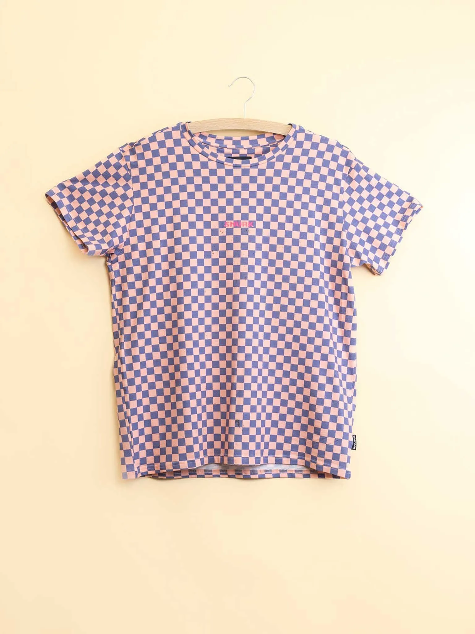 Check T-shirt en Bikershorts set Dames