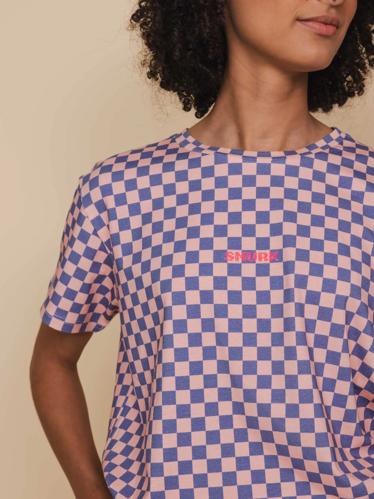 Check T-shirt en Shorts set Dames