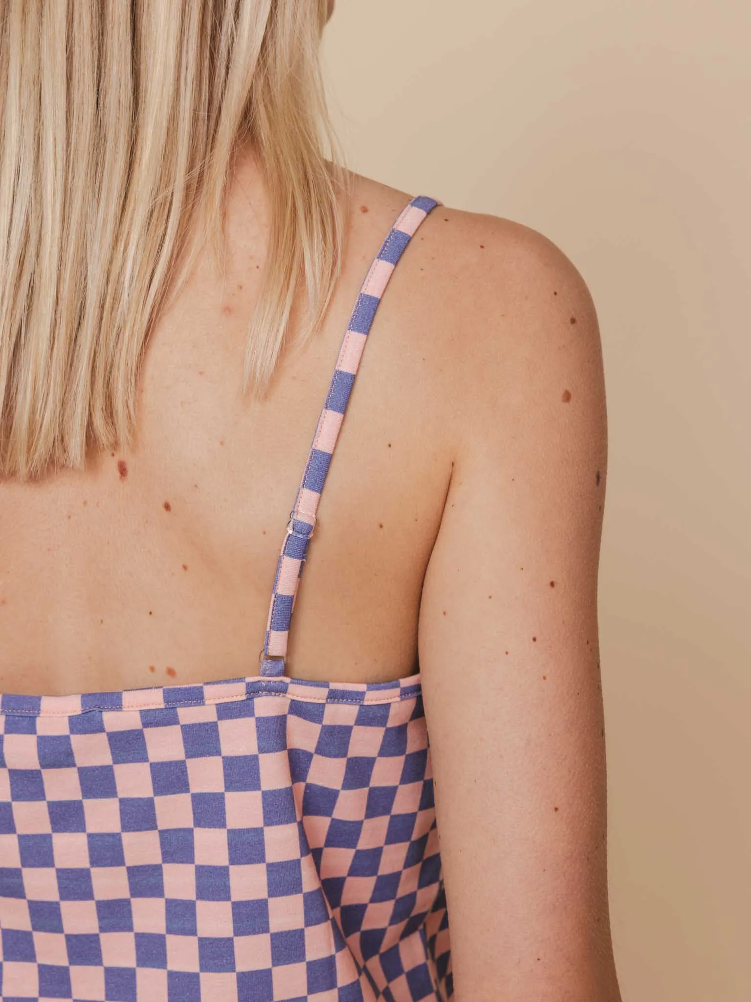 Check Topje en Wijde broek set Dames