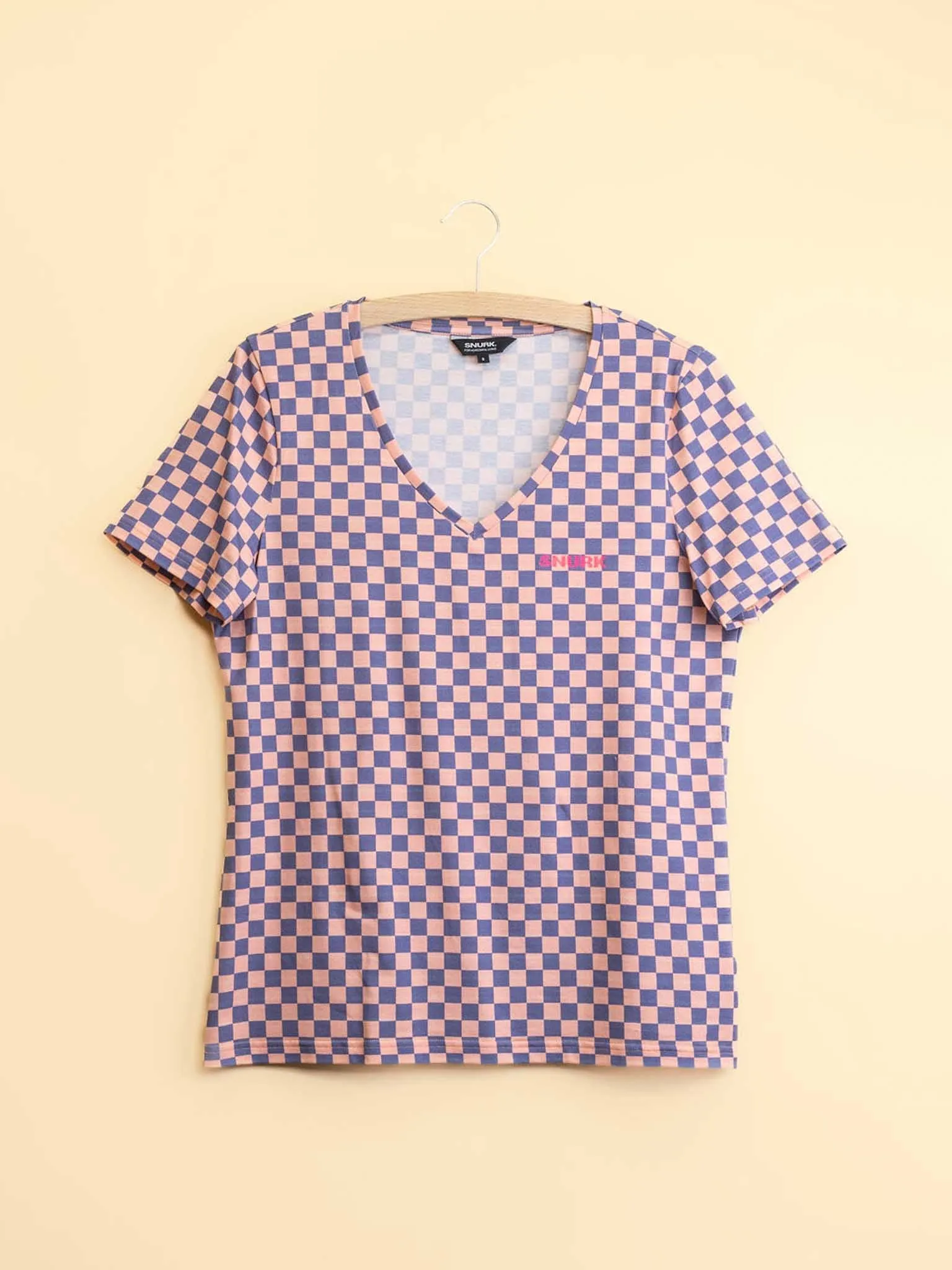 Check V-neck T-shirt en Shorts set Dames