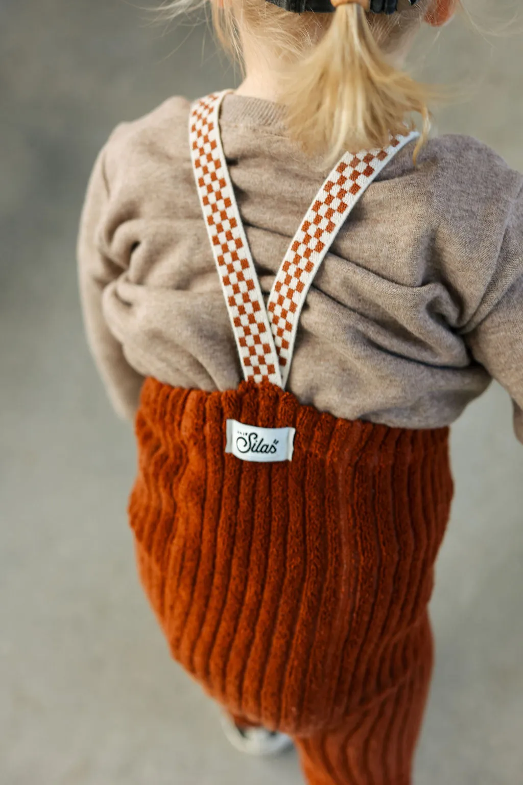CHEQUERED FOOTLESS GRANNY TEDDY SILLY SILAS TIGHTS CINNAMON