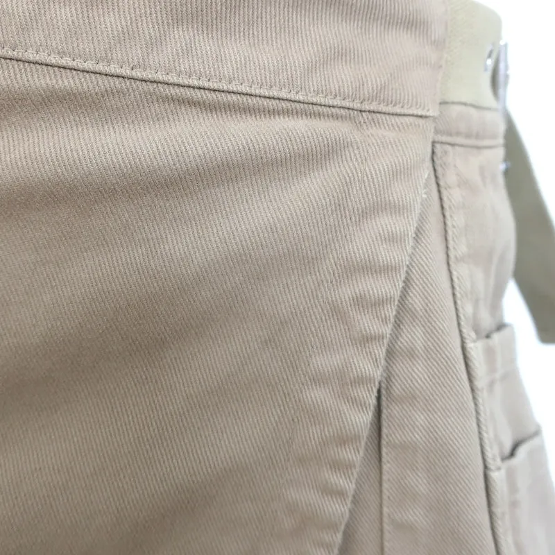 Christian Dior L'Union Fait la Force Pleated Canvas Skirt Beige Cotton Size US 6