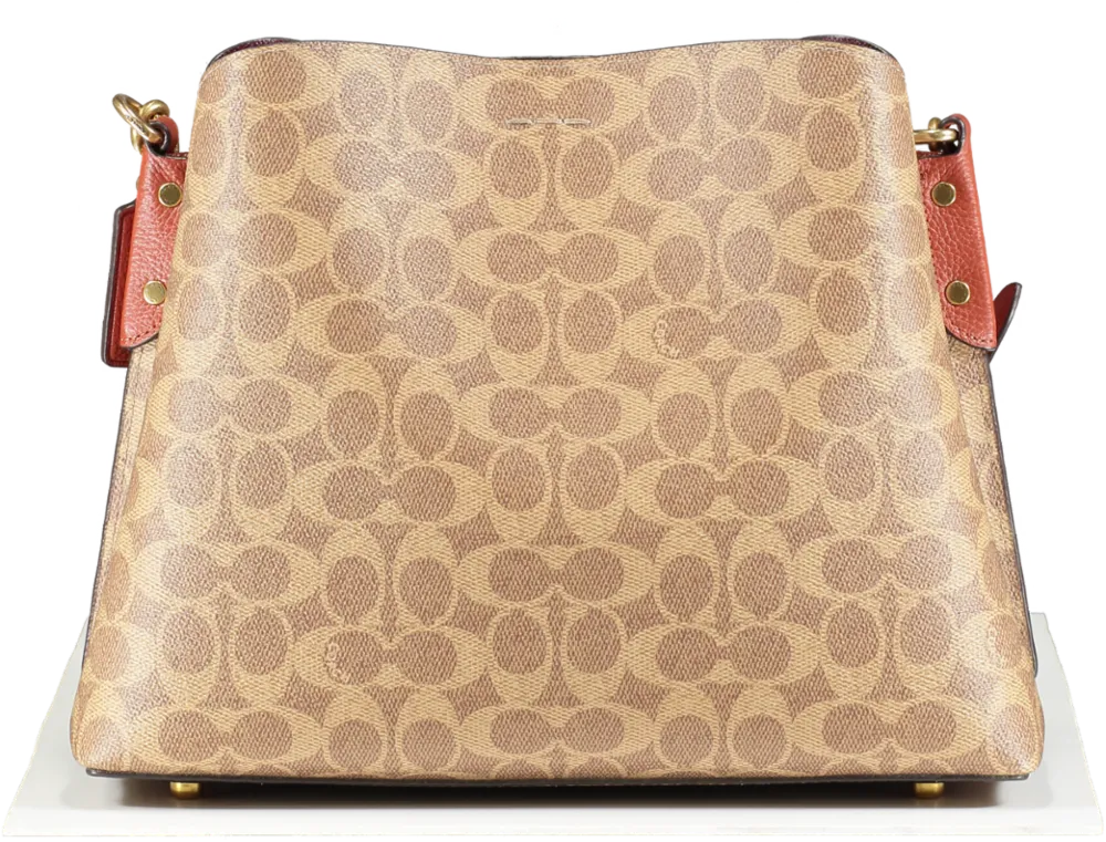 Coach Brown Willow Bucket Bag In Signature Canvas