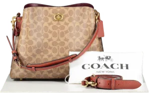 Coach Brown Willow Bucket Bag In Signature Canvas