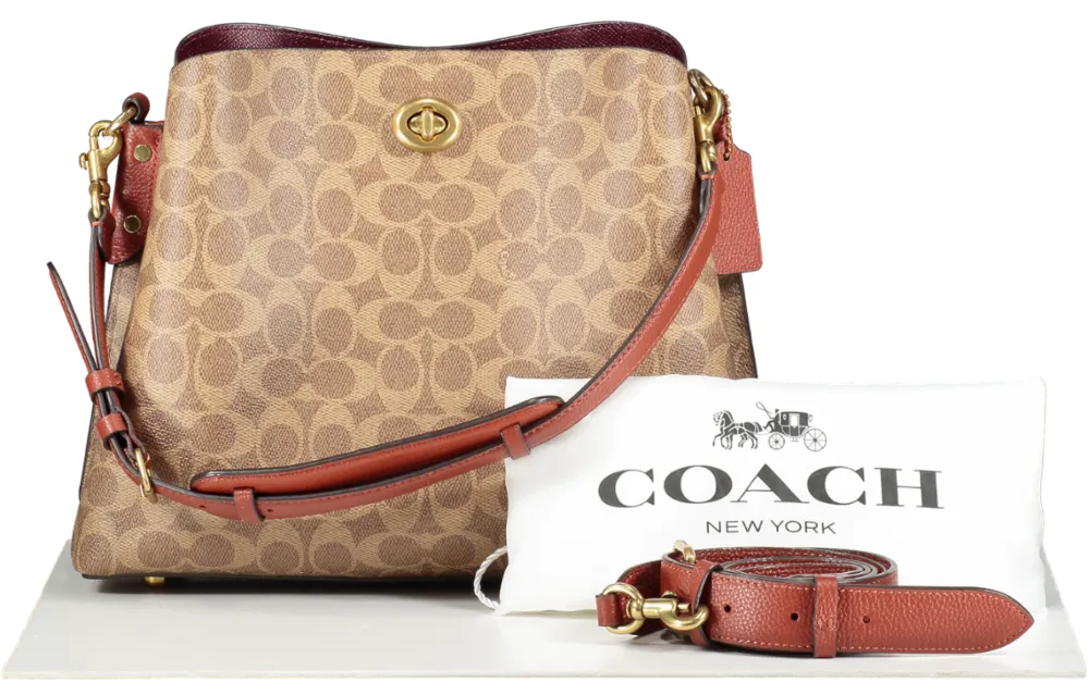 Coach Brown Willow Bucket Bag In Signature Canvas