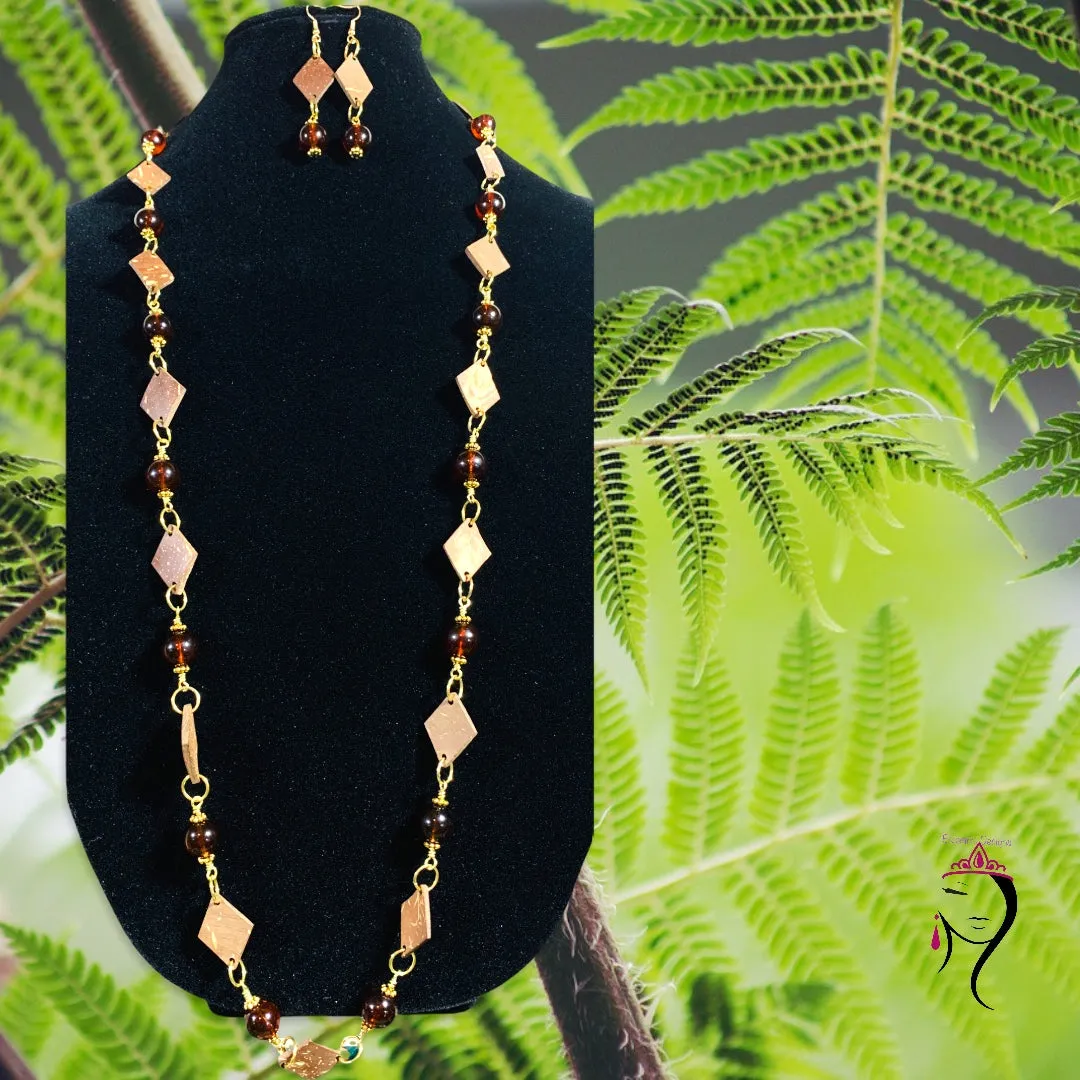 Coconut Shell Necklace and Earrings  #20010