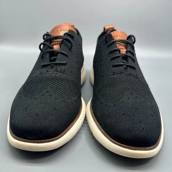 Cole Haan 2.ZERØGRAND Stitchlite Men's 12 Black Wingtip Oxfords Lace-Up Low Top