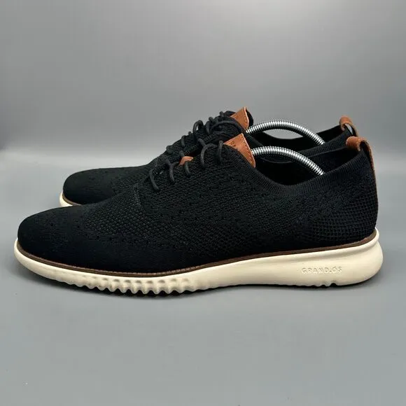 Cole Haan 2.ZERØGRAND Stitchlite Men's 12 Black Wingtip Oxfords Lace-Up Low Top