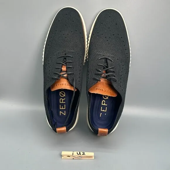 Cole Haan 2.ZERØGRAND Stitchlite Men's 12 Black Wingtip Oxfords Lace-Up Low Top